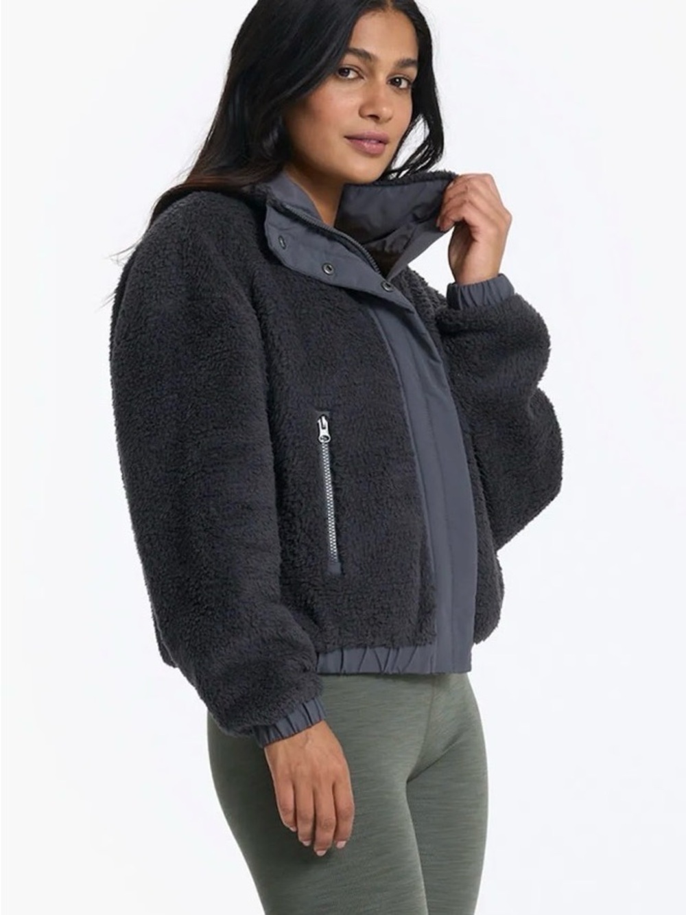 Vuori Charcoal Sherpa Zip-Up Jacket - Picture 3 of 7